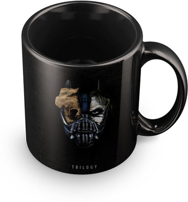 MUGKIN A38 : DC Comics Joker Bane Printed Black Ceramic Coffee Mug(350 ml)
