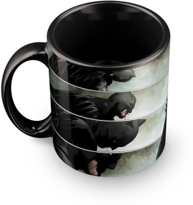 MUGKIN Batman- Dc Comics Superhero Printed Black Ceramic Coffee Mug(350 ml)