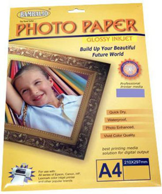 21% OFF on BAMBALIO 180 GSM High Glossy Photo Paper 50 Sheets, A4 Size 180 gsm Inkjet Paper(Set of 1, White) 21% OFF on BAMBALIO 180 GSM High Glossy Photo Paper 50 Sheets, A4 Size 180 gsm Inkjet Paper(Set of 1, White)