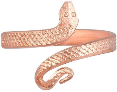 Zumrut Pure Copper Snake Kaal Sarp/Kaalsarp Dosh Nivaran Fundamental Support Textured Free Size Fingerring Adjustable Ring Animal Jewelry Finger Ring Challa Tamba Ring for Men/Women Copper Copper Plated Ring
