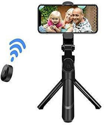 Wanzhow Bluetooth Selfie Stick(Black, Remote Included)