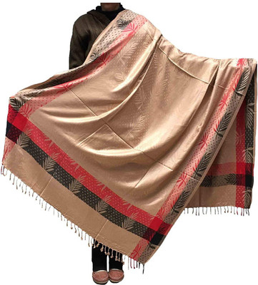 Soul Essence Wool Self Design Women Shawl(Beige)