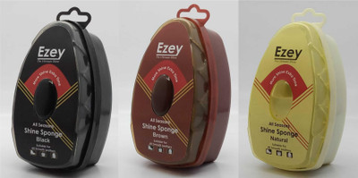 Ezey Shine Sponge (Black/Brown/Natural) Set of 3 Pcs Patent Leather, Leather, Synthetic Leather Shoe Cleaner(Neutral, Black, Brown)