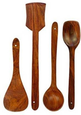 WOODENTREASURE Wooden Serving Spoon Set(Pack of 4)