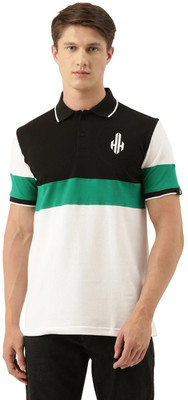 hook hatchet color block men polo neck 