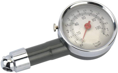 carfrill Analog Tire Pressure Gauge Metallic Analog Tyre Pressure Gauge for Vehicles/Tyre Air Pressure Dial Gauge Combo for All The Cars, Bikes & Other Vehicles(10 TO 100 PSI)