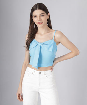 TANDUL Casual Solid Women Blue Top