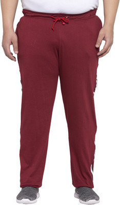 PLUSS Solid Men Red Track Pants