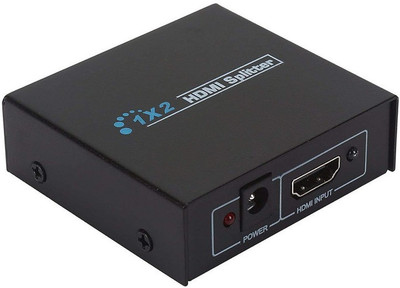 TERABYTE 1x2 HDMI Splitter 2 Ports, HDMI Splitter 1 in 2 Out, Supports 3D 4K x 2K 30HZ Full HD 1080P, Support For TVs or Multi Monitor Adapter at Same Time Media Streaming Device(Black)