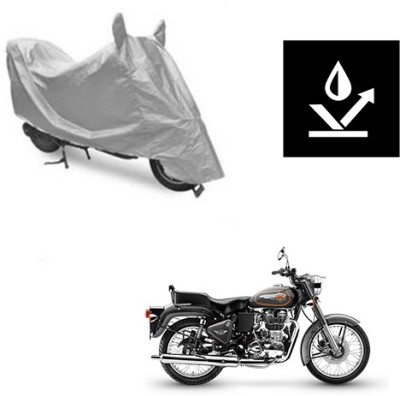 saanvi Two Wheeler Cover for Royal Enfield(Bullet 500, Silver)