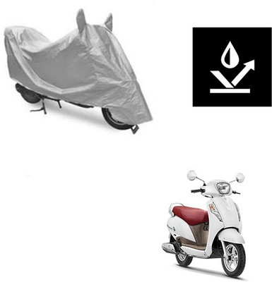 saanvi Two Wheeler Cover for Suzuki(Access, Silver)