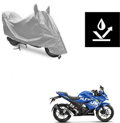 saanvi Two Wheeler Cover for Suzuki(Gixxer SF, Silver)