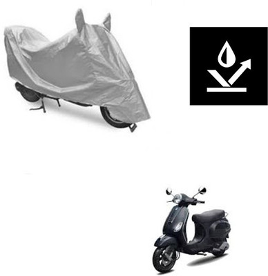 Atulit enterprises Two Wheeler Cover for Piaggio(Vespa LX, Silver)