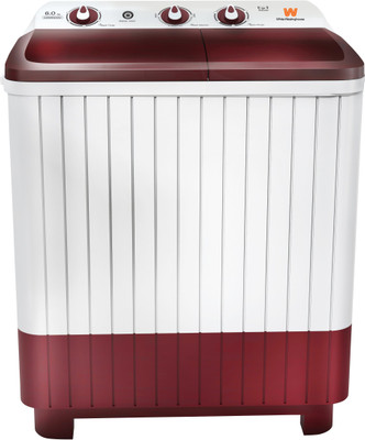 White Westinghouse (Trademark by Electrolux) 6 kg Semi Automatic Top Load White, Maroon
