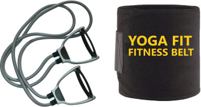 YOGA FIT Double Toning Tube Full Body Home Gym Resistance Tube With Slimming Belt Ab Exerciser(Silver)