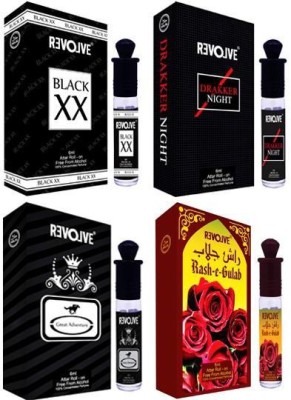 Revolve BLACK XX-DARKER NIGHT-GREAT ADVENTURE-RASH E GULAB Floral Attar(Natural)