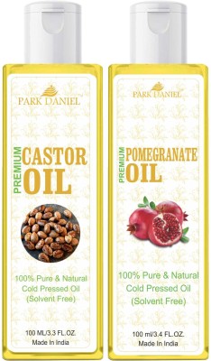 PARK DANIEL Castor Oil& Pomegranate Oil Combo Pack Of 2 bottle of 100 ml(200 ml)(200 ml)