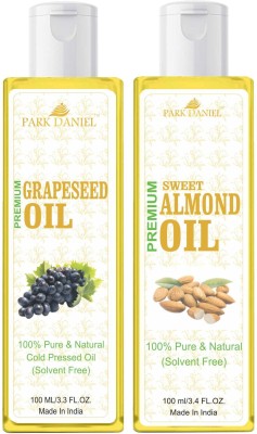 PARK DANIEL Grapeseed Oil & Sweet Almond Oil Combo Pack Of 2 bottle of 100 ml(200 ml)(200 ml)