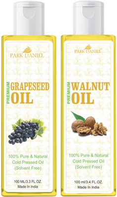 PARK DANIEL Grapeseed Oil & Walnut Oil Combo Pack Of 2 bottle of 100 ml(200 ml)(200 ml)