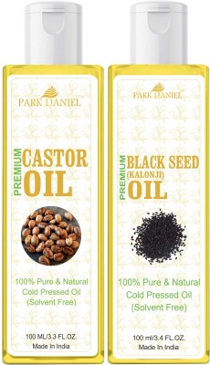 PARK DANIEL Castor Oil& Blackseed Oil Combo Pack Of 2 bottle of 100 ml(200 ml)(200 ml)