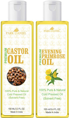 PARK DANIEL Castor Oil& Evening Primrose Oil Combo Pack Of 2 bottle of 100 ml(200 ml)(200 ml)