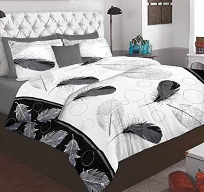 vinay ent 250 TC Polycotton Double Printed Flat Bedsheet(Pack of 1, White)