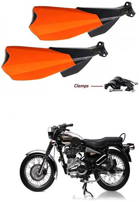 PRTEK Hand Palm Protector Wind Deflector Unbreakable Handguard BIKE HAND PROTECTOR ORANGE CA60 Handlebar Hand Guard(Royal Enfield)