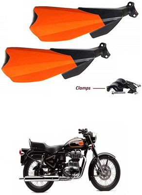 PRTEK Hand Palm Protector Wind Deflector Unbreakable Handguard BIKE HAND PROTECTOR ORANGE CA2 Handlebar Hand Guard(Royal Enfield)