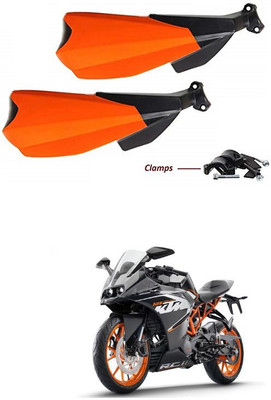 PRTEK Hand Palm Protector Wind Deflector Unbreakable Handguard BIKE HAND PROTECTOR ORANGE CA134 Handlebar Hand Guard(Yamaha)