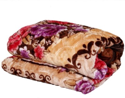 Shopping Store Floral Double Mink Blanket for  Heavy Winter(Microfiber, Multicolor)