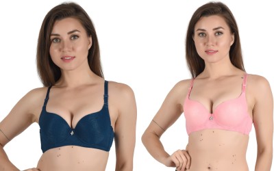 Alexana Women Push-up Lightly Padded Bra(Blue, Pink)