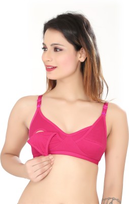 swangiya Women Maternity/Nursing Non Padded Bra(Pink)