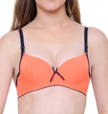 NOIA by NOIA NEON Women T-Shirt Lightly Padded Bra(Orange)