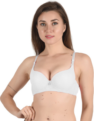 Alexana Plain Colored Designer Women Push-up Lightly Padded Bra(White)