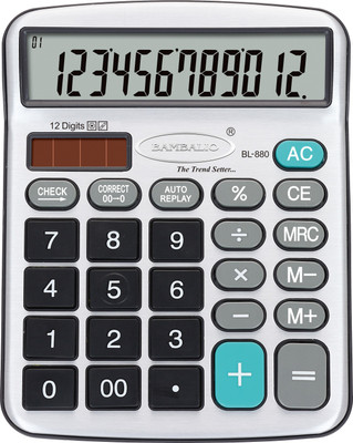 BAMBALIO BL-880 Big Display & Metallic Panel 3 Years Warranty Basic  Calculator(12 Digit)