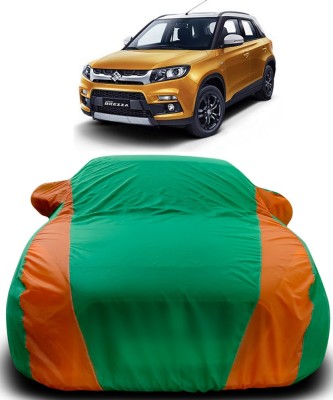 THE REAL ARV Car Cover For Maruti Suzuki Vitara Brezza (With Mirror Pockets)(Green, Orange)