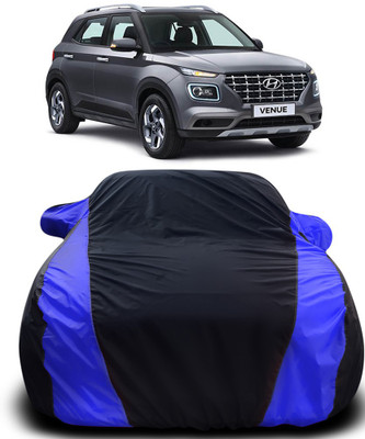 APNEK Car Cover For Hyundai Venue (With Mirror Pockets)(Black, Blue)