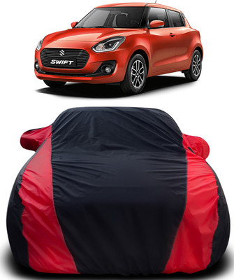 Gavya Car Cover For Maruti Suzuki Swift (With Mirror Pockets)(Black, Red)