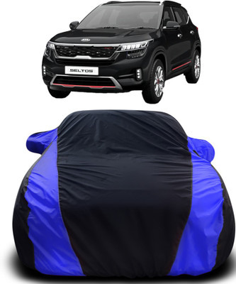 ProRox Car Cover For Kia SELTOS (With Mirror Pockets)(Black, Blue)