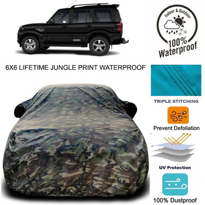 THE REAL ARV Car Cover For Mahindra Scorpio (With Mirror Pockets)(Multicolor)