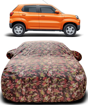 APNEK Car Cover For Maruti Suzuki S-Presso (With Mirror Pockets)(Green, Red)