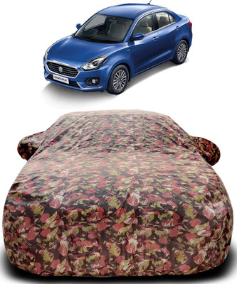 Elegance Car Cover For Maruti Suzuki Swift Dzire (With Mirror Pockets)(Green, Red)
