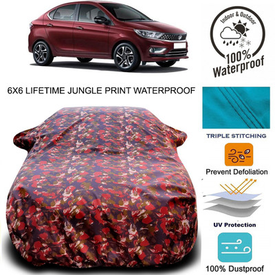Gavya Car Cover For Tata Tigor (With Mirror Pockets)(Red, Green)