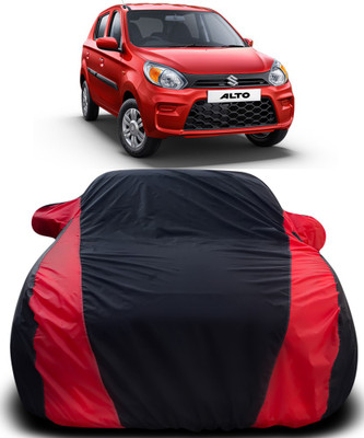 APNEK Car Cover For Maruti Suzuki Alto 800 (With Mirror Pockets)(Black, Red)