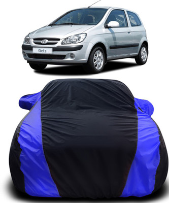 Gavya Car Cover For Hyundai Getz (With Mirror Pockets)(Black, Blue)