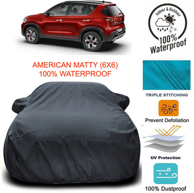 APNEK Car Cover For Kia Sonet (With Mirror Pockets)(Grey)