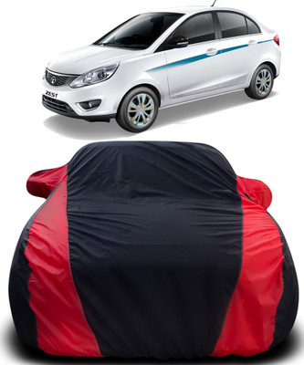 APNEK Car Cover For Tata Zest (With Mirror Pockets)(Black, Red)