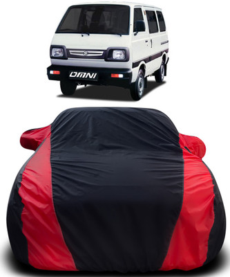 Yuniek Car Cover For Maruti Suzuki Omni (With Mirror Pockets)(Black, Red)