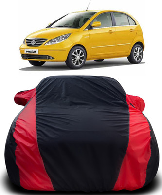 APNEK Car Cover For Tata Indica Vista (With Mirror Pockets)(Black, Red)