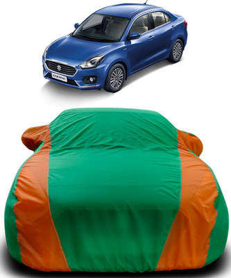 Elegance Car Cover For Maruti Suzuki Swift Dzire (With Mirror Pockets)(Green, Orange)